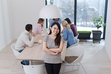 Image showing Startup Business Team At A Meeting at modern office building