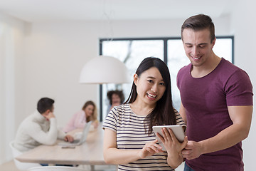 Image showing Startup Business Team At A Meeting at modern office building