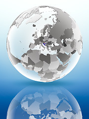 Image showing Croatia on political globe