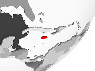 Image showing Jamaica in red on grey map