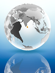 Image showing Sri Lanka on political globe