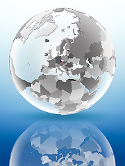 Image showing Czech republic on political globe