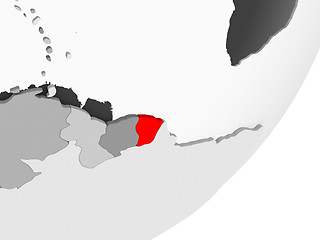 Image showing French Guiana in red on grey map