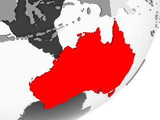 Image showing Australia in red on grey map