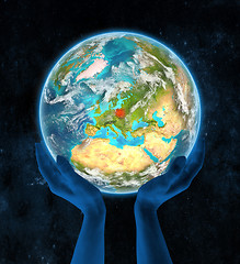 Image showing Poland on planet Earth in hands