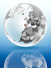 Image showing Portugal on political globe