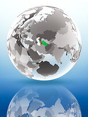 Image showing Turkmenistan on political globe