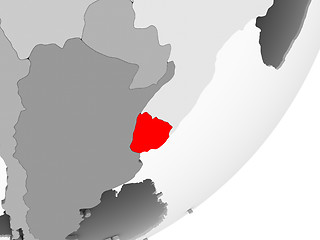 Image showing Uruguay in red on grey map