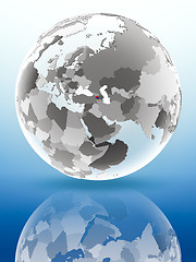 Image showing Armenia on political globe