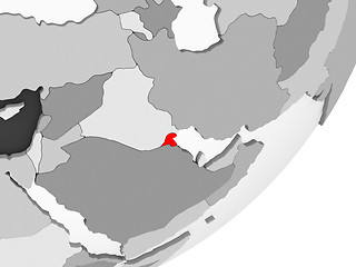 Image showing Kuwait in red on grey map