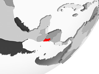 Image showing El Salvador in red on grey map