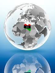 Image showing Libya on political globe