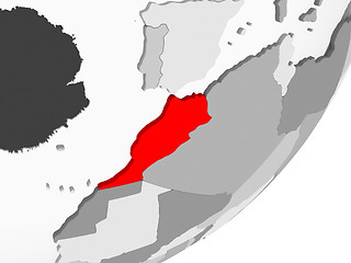 Image showing Morocco in red on grey map