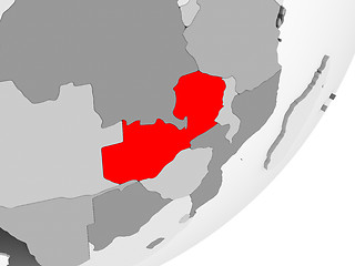 Image showing Zambia in red on grey map