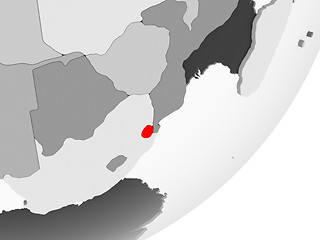 Image showing Swaziland in red on grey map