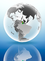 Image showing Guyana on political globe