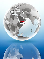 Image showing Yemen on political globe