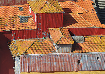 Image showing Background of a roof with old roof tiles