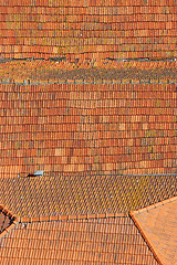 Image showing Background of a roof with old roof tiles