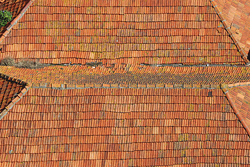 Image showing Background of a roof with old roof tiles