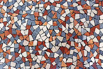 Image showing Mosaic flooring of multicolored small stones