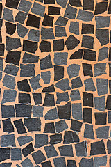 Image showing Mosaic flooring of multicolored small stones