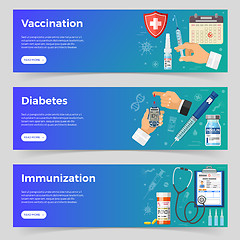 Image showing Vaccination, Diabetes, Immunization banners