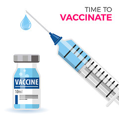 Image showing Plastic medical syringe and vial vaccine icon