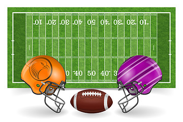 Image showing American Football Field with Ball