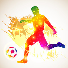 Image showing Silhouette Soccer Player