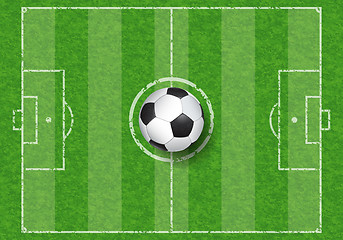 Image showing Soccer Ball on Football Field