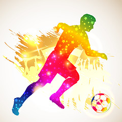 Image showing Silhouette Soccer Player