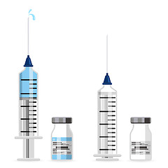 Image showing Plastic Medical Syringe and Vial Icon