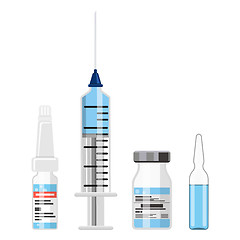 Image showing Plastic Medical Syringe and Vaccine Vial Icon