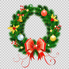 Image showing Christmas Wreath with Bow