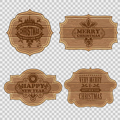 Image showing Set Christmas Wooden Frames