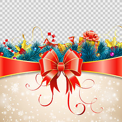 Image showing Christmas Frame with Bow