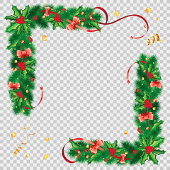 Image showing Christmas Frame with Fir Branches