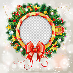 Image showing Christmas Wreath with Bow