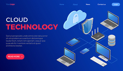 Image showing Cloud Computing Technology Isometric