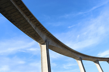 Image showing View of concrete road curve of viaduct