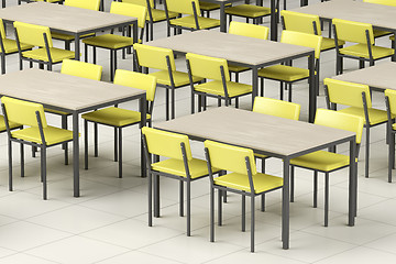 Image showing Empty cafeteria with modern furniture