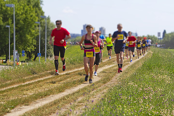 Image showing Outdoor cross-country running blurred motion