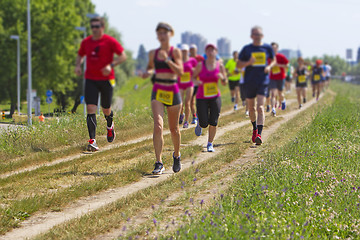 Image showing Outdoor cross-country running blurred motion