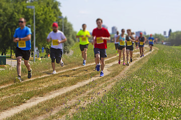 Image showing Outdoor cross-country running blurred motion