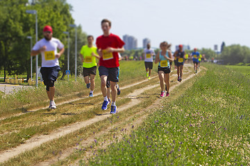 Image showing Outdoor cross-country running blurred motion