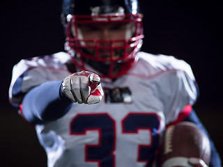 Image showing portrait of confident American football player