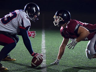 Image showing american football players are ready to start