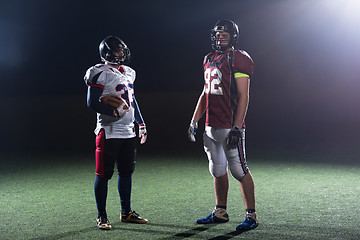 Image showing portrait of confident American football players