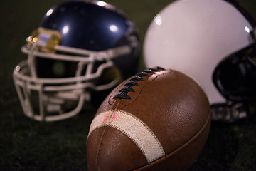 Image showing american football and helmets